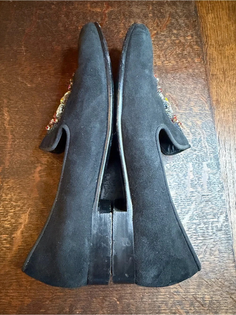 Giuseppe Zanotti Kevin Rhinestone Skull Suede Loafers Black Size 41
